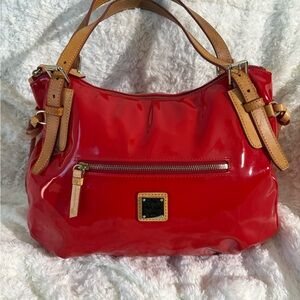 Dooney & Bourke Red and Tan Shoulder Bag